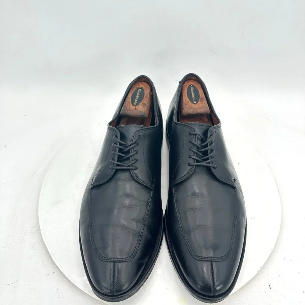 Allen Edmonds Delray Men Size 9.5D Black Leather Split Toe Derby Dress Shoes